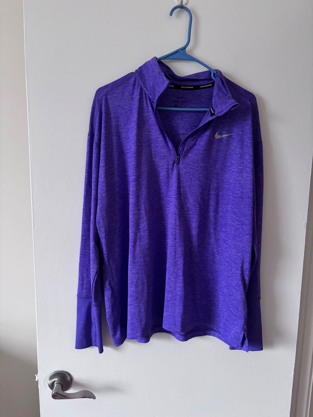 Nike Men’s Purple Quarter-Zip Long Sleeve Training Top